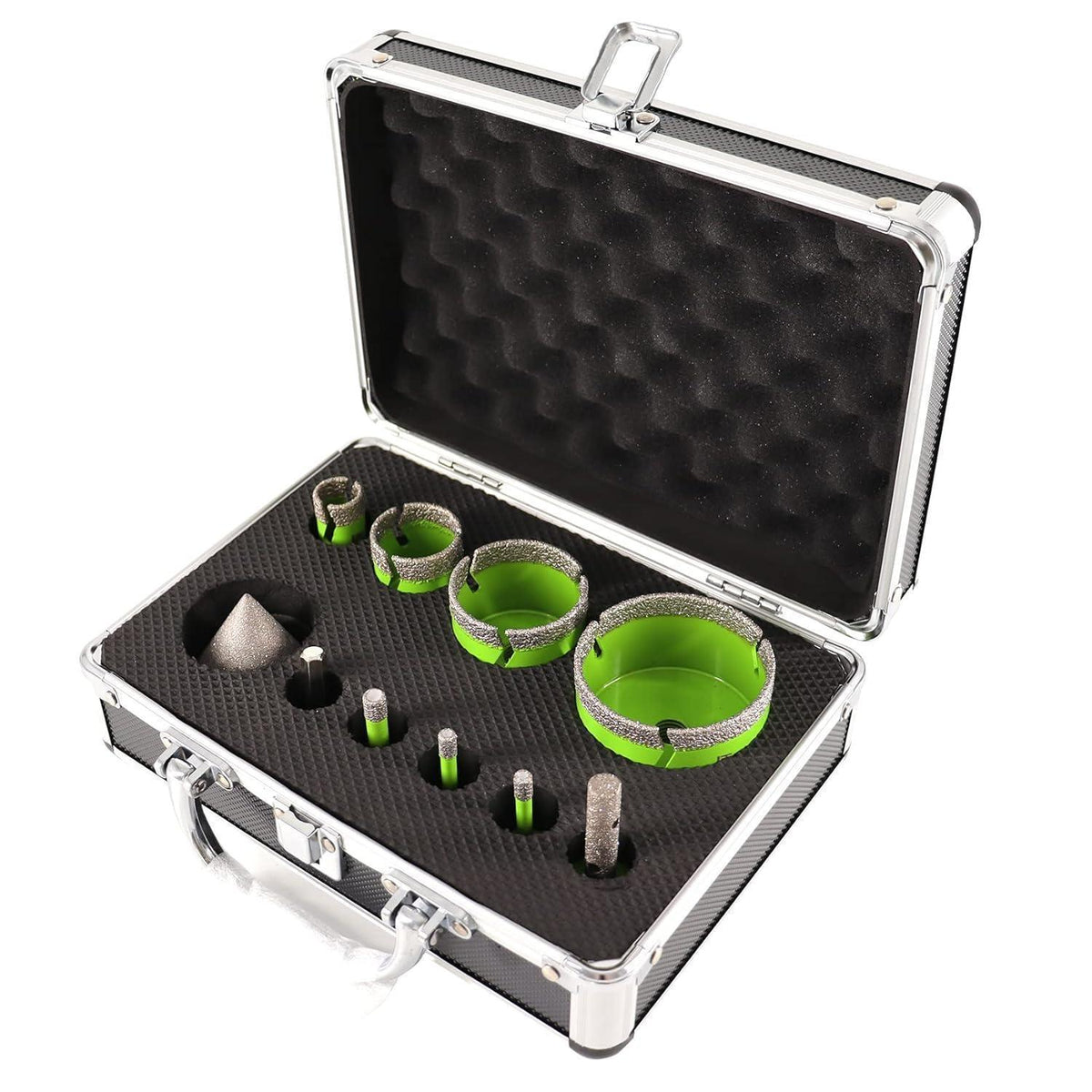 Diamant Fliesenbohrer Set 10tlg. mit Fingerfräser & Adapter