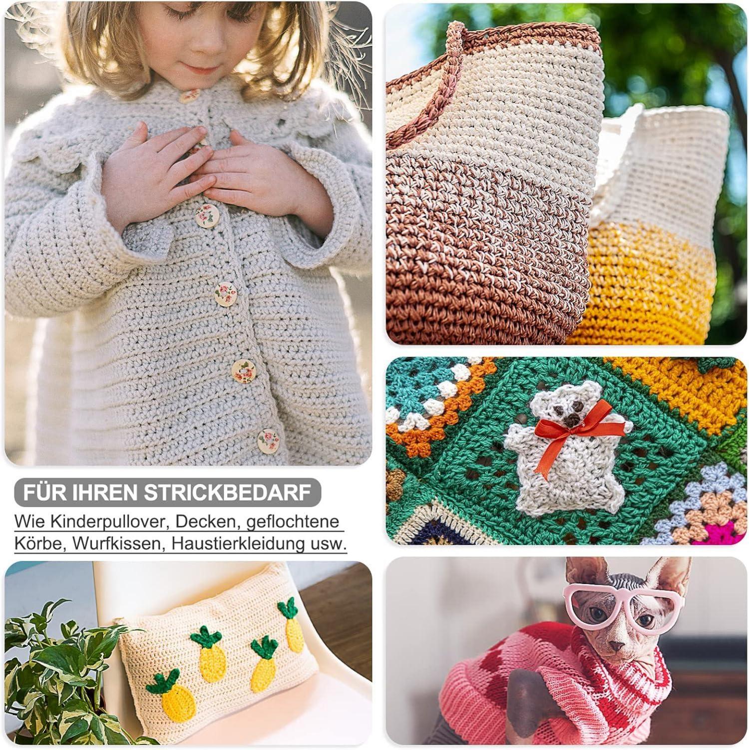 Edelstahl Rundstricknadel Set 9 Stück 80 cm Tasche Häkelzubehör 2,5-10 mm