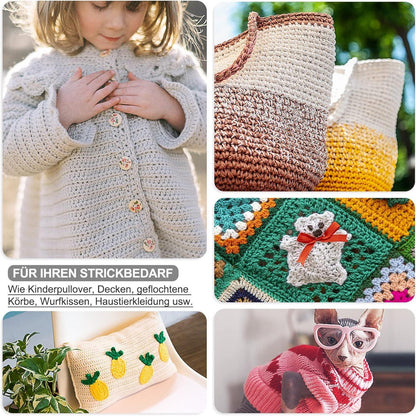 Edelstahl Rundstricknadel Set 9 Stück 80 cm Tasche Häkelzubehör 2,5-10 mm