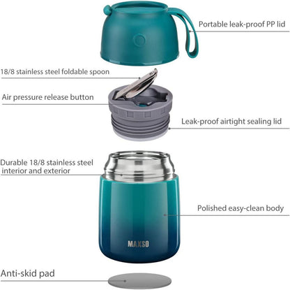 Thermobehälter 500ml & 700ml Edelstahl Warmhaltebebehälter faltbare