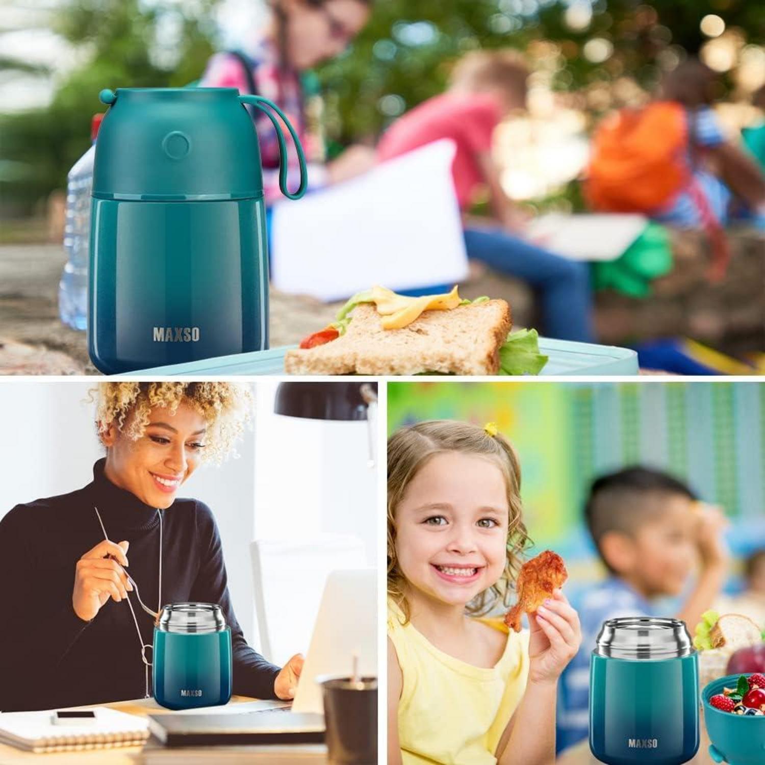 Thermobehälter 500ml 700ml Edelstahl Warmhaltebehälter faltbare Löffel
