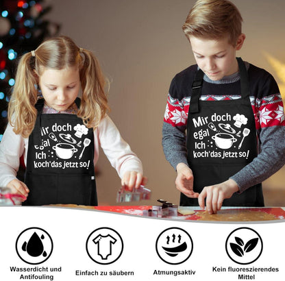 Lustige Kinder-Schürze, upain Kochschürze Mädchen Jungen mit 2 Taschen