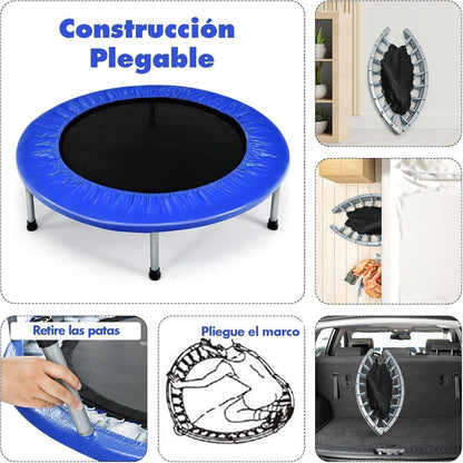 Klappbares Fitness Trampolin Ø97 cm – Blau, 150 kg