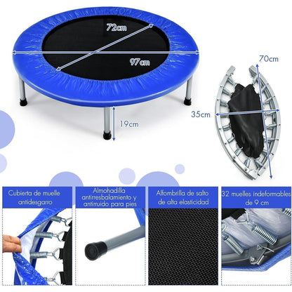 Klappbares Fitness Trampolin Ø97 cm – Blau, 150 kg