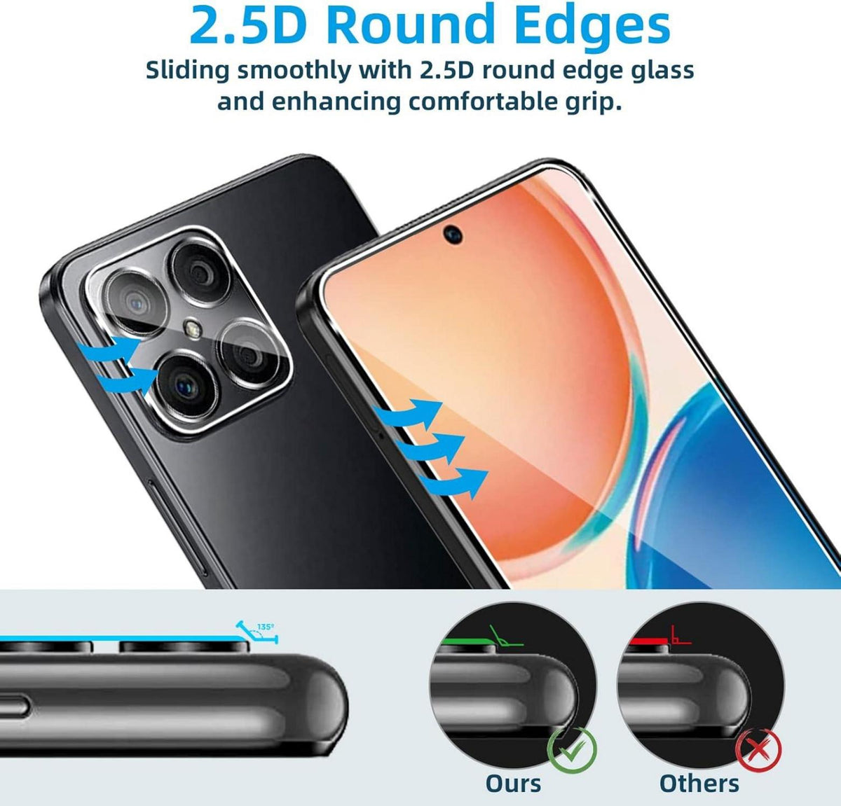 Honor X8 Panzer Schutzfolie Set 9H Displayschutzfolie Kamera