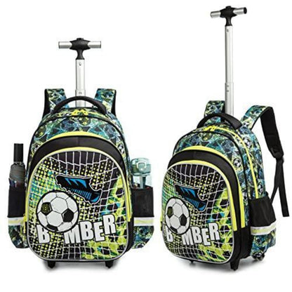 Schultrolley mit Rollen & Fußballmotiv für Kinder