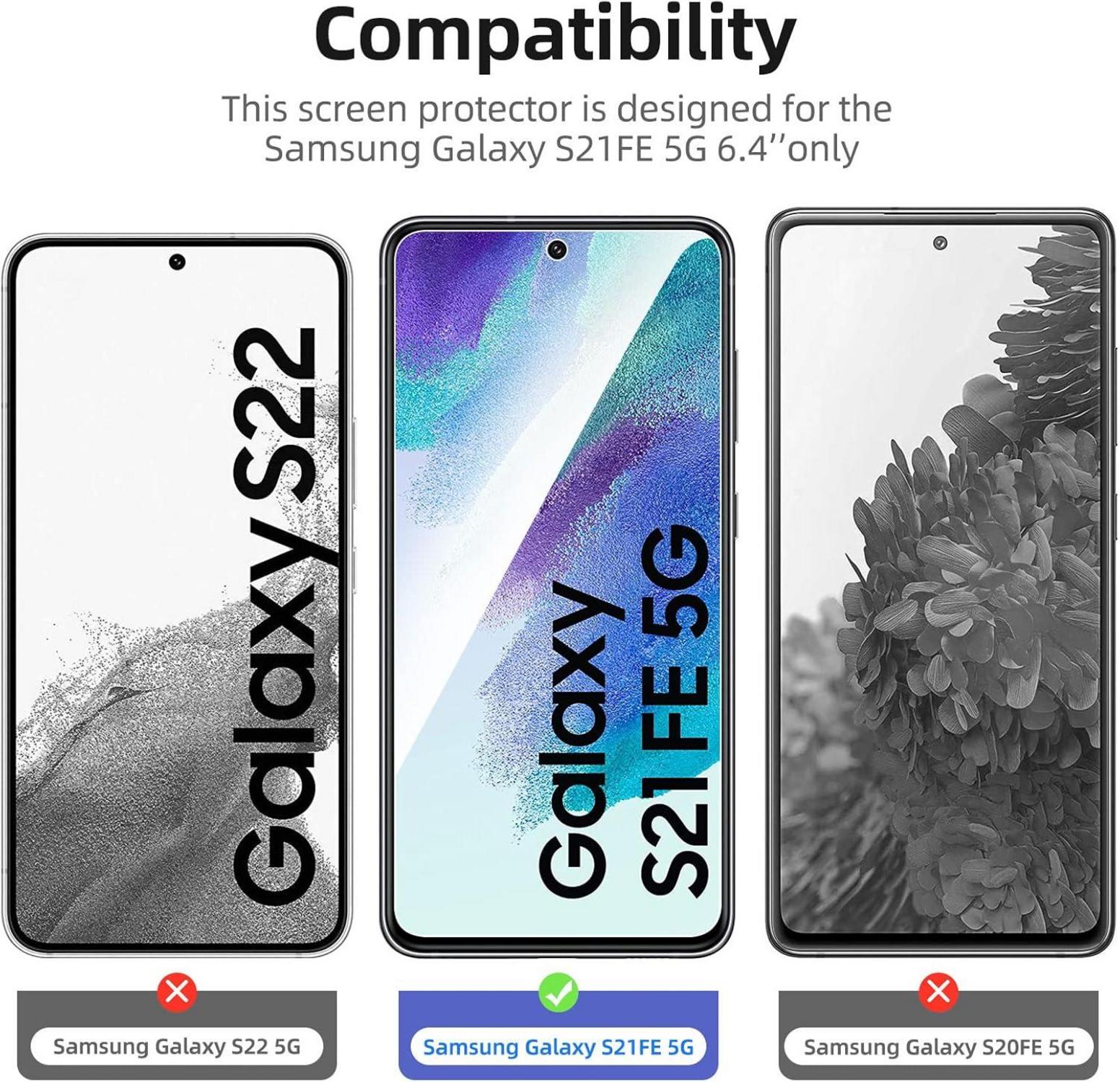 Panzer Schutz Glas Samsung Galaxy S21 FE 5G 9H 3er Set Ultra-klar