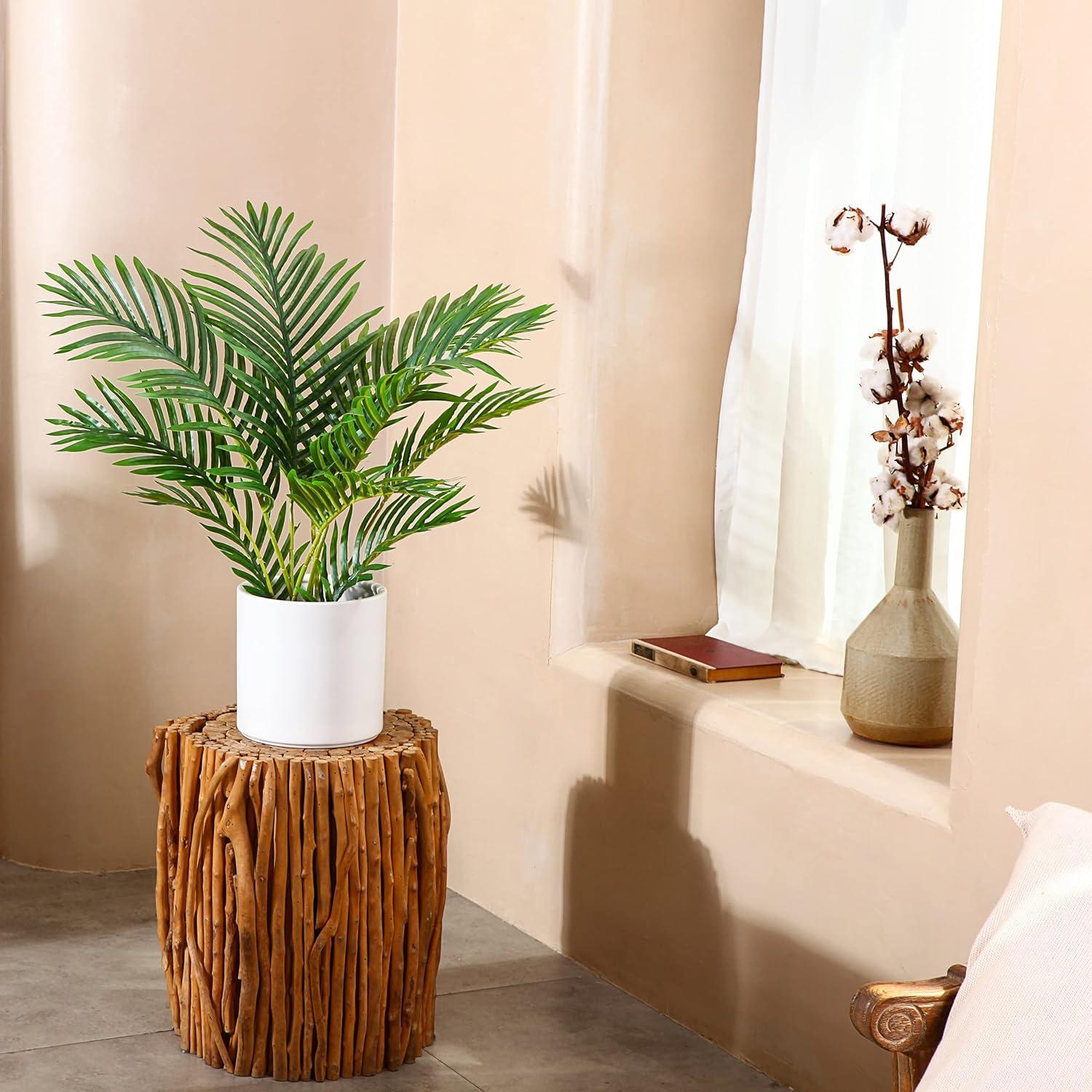 Fopamtri Kunstpflanze Areca Kunstpalme 60cm Topf Grün Set