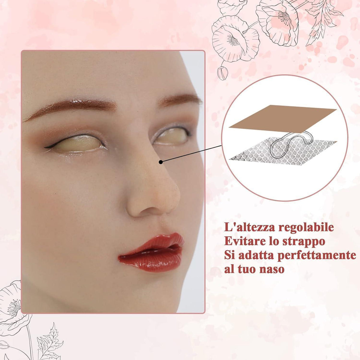 Silikonmaske für Damen und Herren, Cosplay, Halloween, Crossdressing