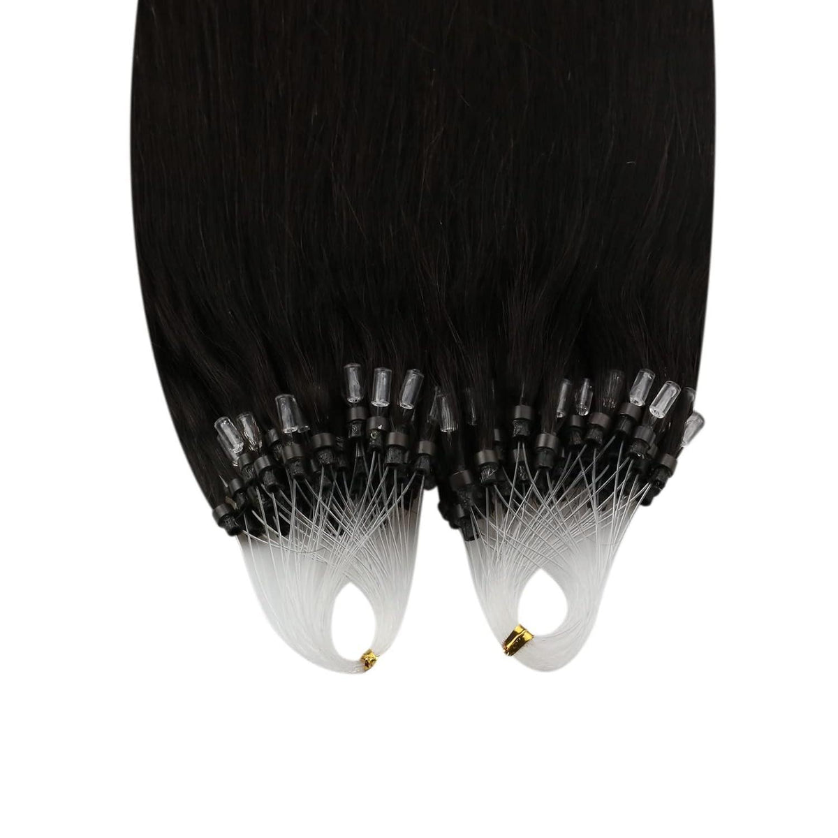 Echthaar Haarverlängerung Braun 50cm – Micro Ring Extensions