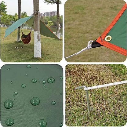 Teenza Tarp 3x4m Wasserdicht Ultraleicht für Zelte Hängematten Strand, dunkelgrün