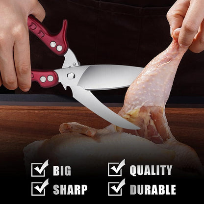 Geflügelschere Heavy Duty Schneiden Knochen Fleisch Gemüse Rot