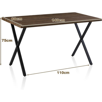 Esszimmergruppe Holz 140cm + 4 Samtstühle Grau