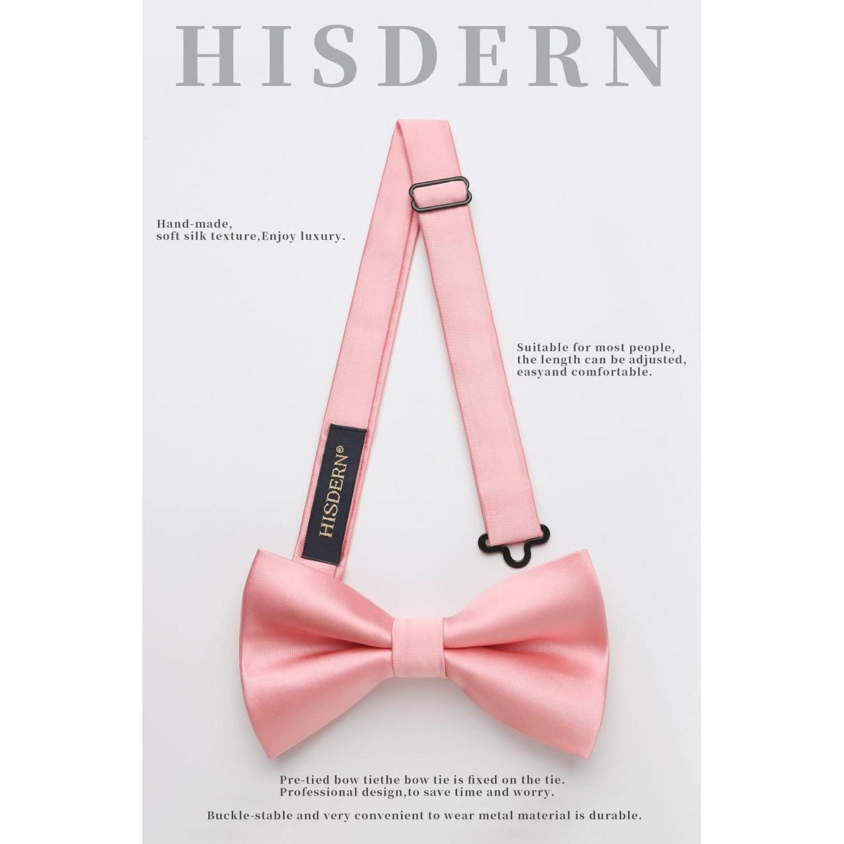 Fliegen-Set mit Einstecktuch für Herren, vorgebunden, rosa