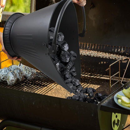 Ascheeimer mit Schaufel und Handbesen, 12L, Kamin Zubehör für Holzofen