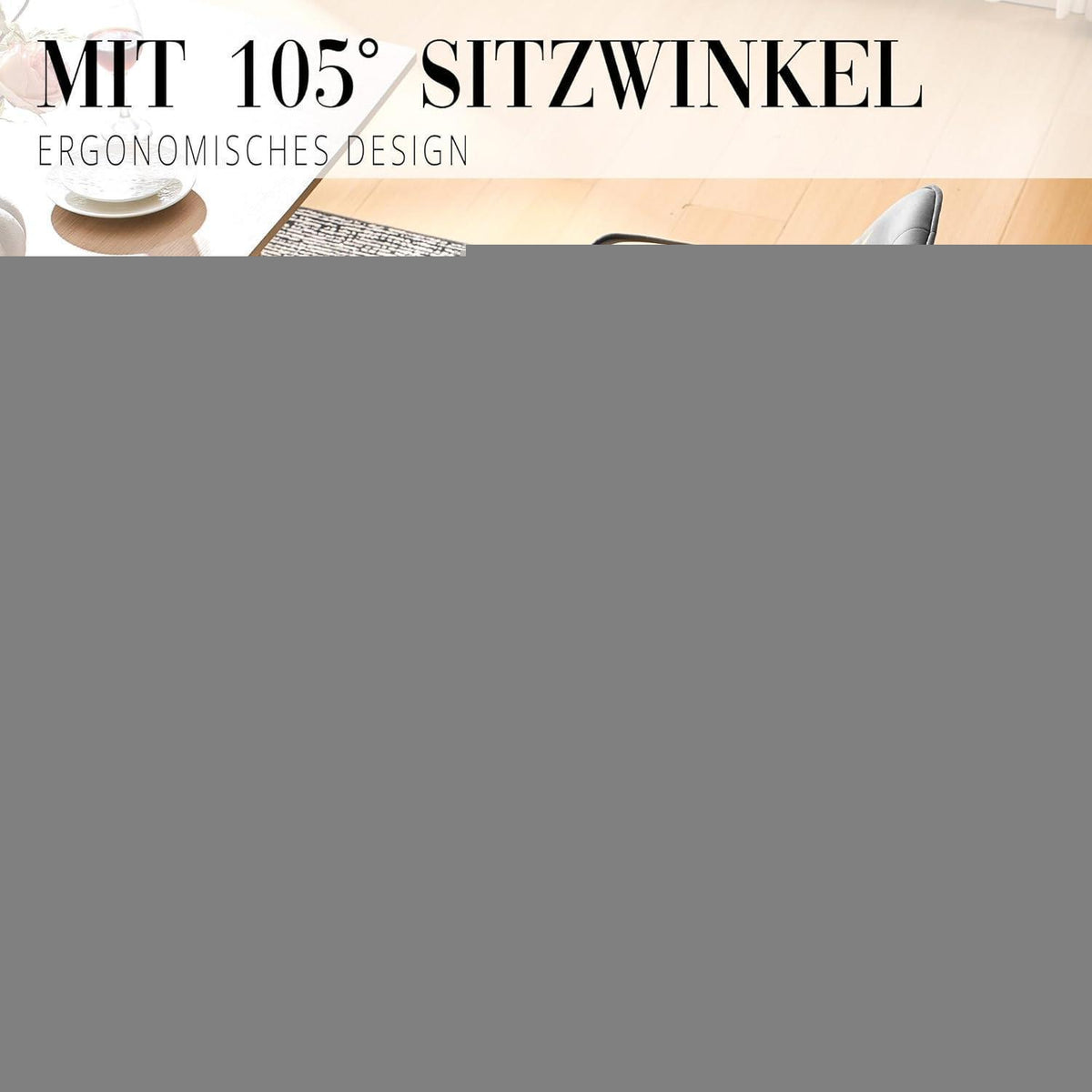 Drehbarer Esszimmerstuhl Set Dunkelgrau Samt 4er Set
