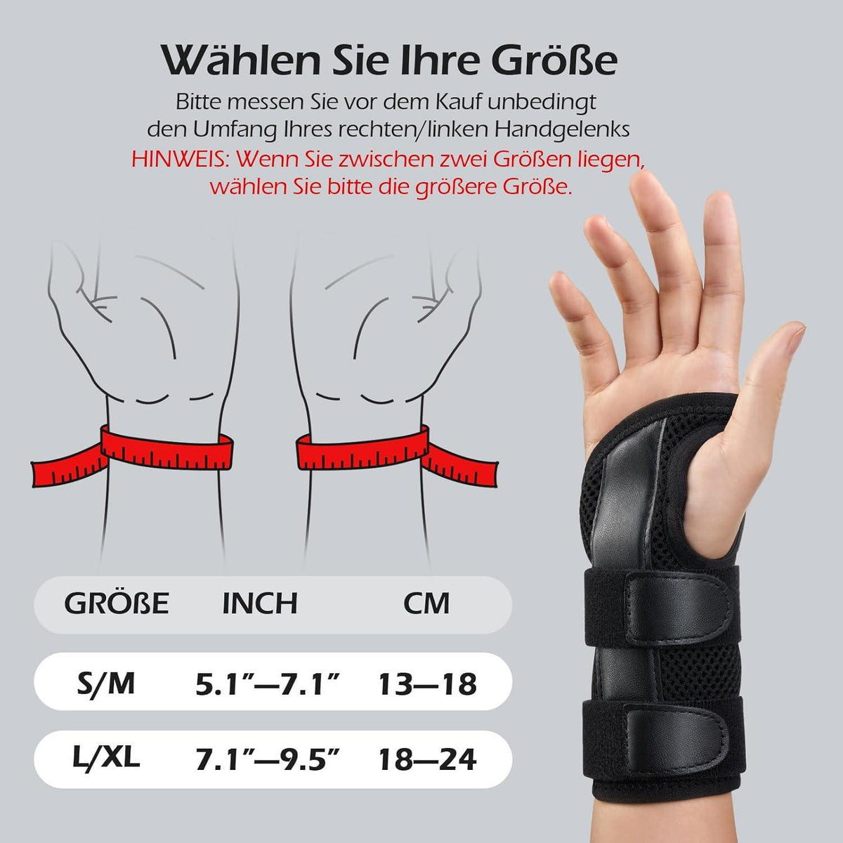 Arzt Genehmigt Handgelenk Bandage 3 Schienen Verstellbar Tag Nacht