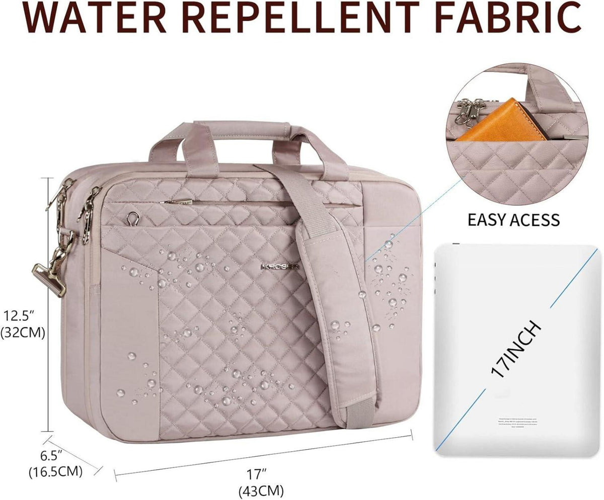 Rosa Laptoptasche 17 Zoll Damen Wasserabweisend Satchel