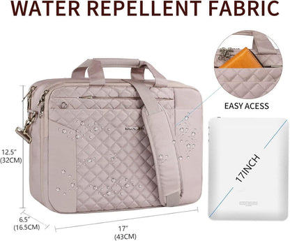 Rosa Laptoptasche 17 Zoll Damen Wasserabweisend Satchel
