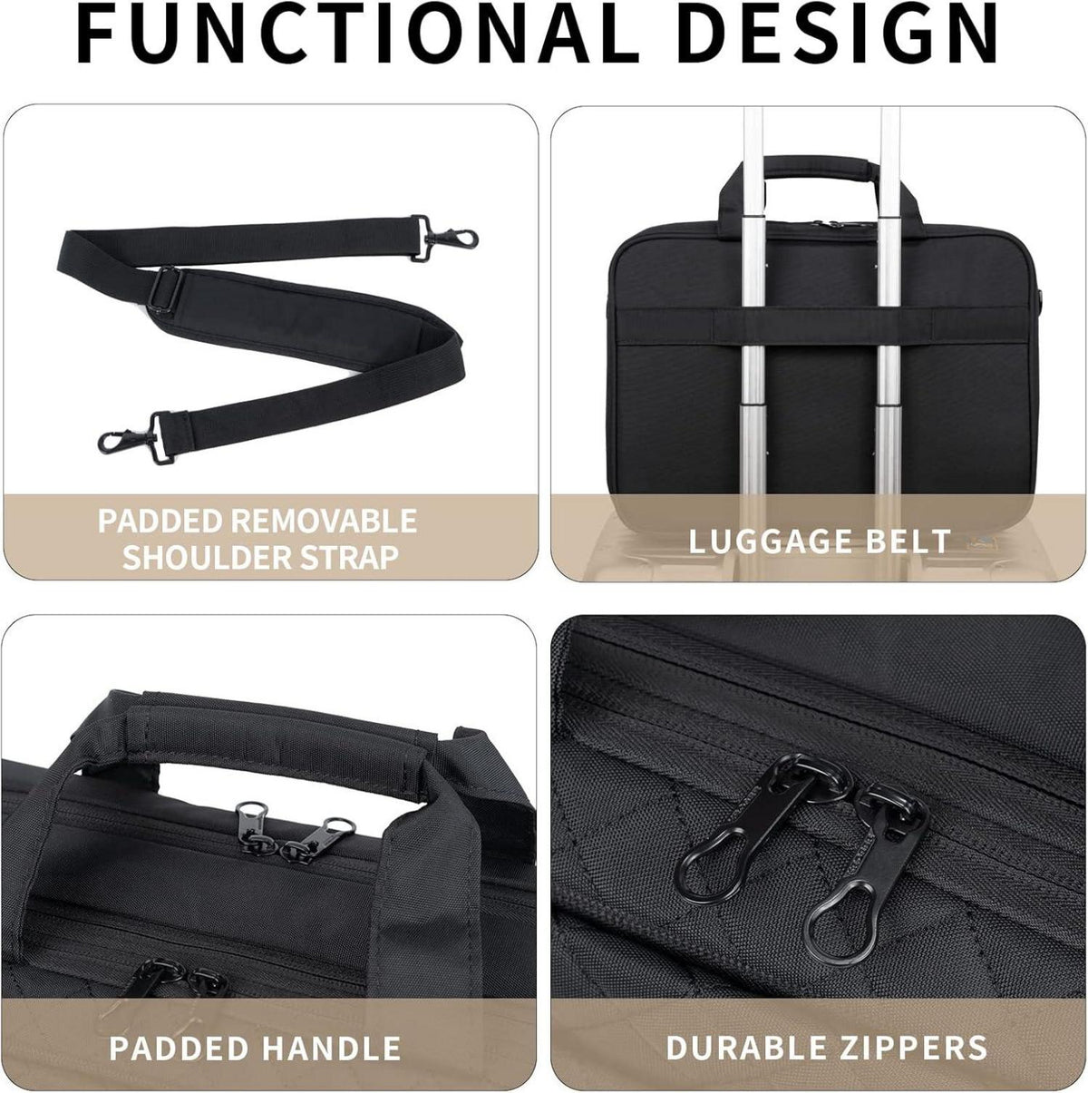 17 Zoll Laptoptasche Damen Business Aktentasche Schwarz