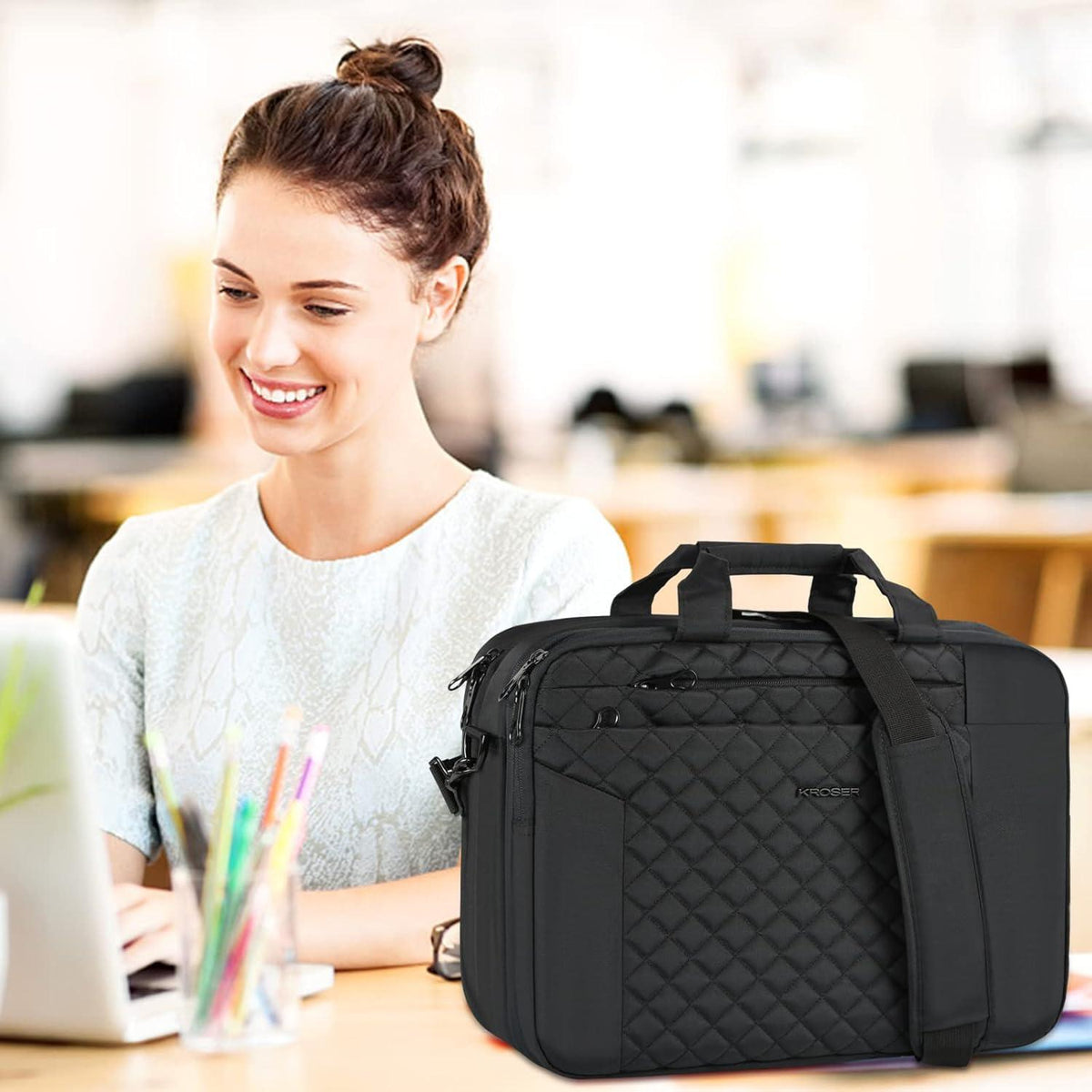 Laptoptasche 17 Zoll Damen Notebook Aktentasche Wasserabweisend