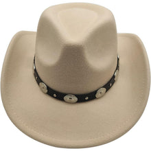 Herren Cowboy Hut Fedora Sonnenhut Lederband Schwarz