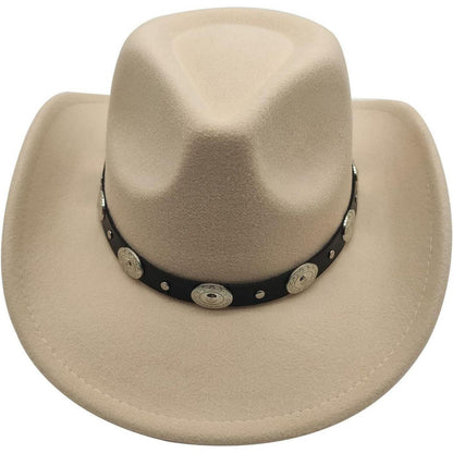 Herren Cowboy Hut Fedora Sonnenhut Lederband Schwarz