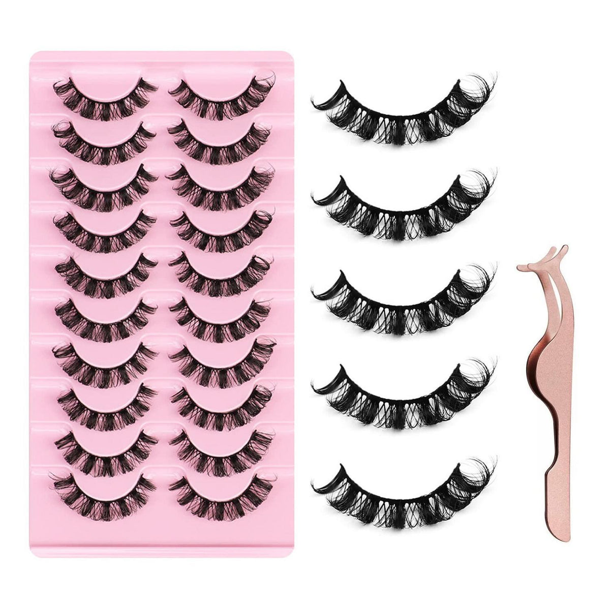 10 Paare 3D Falsche Wimpern Set mit Clip – Natürliche Russian Lashes