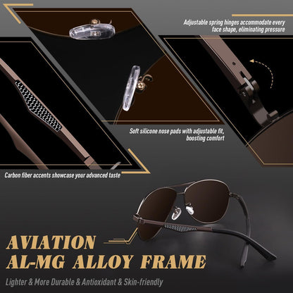 CGID Sonnenbrille Herren Pilotenbrille Polarisiert AL-MG