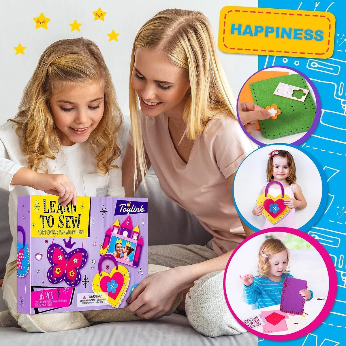 Nähset Kinder – Einhorn, Burg, Schmetterling – DIY Bastel Geschenk Mädchen