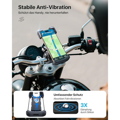 Motorrad Handyhalterung mit Diebstahlschutz und Schnellspanner