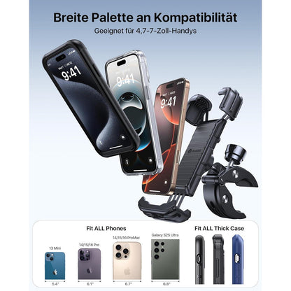 Motorrad Handyhalterung mit Diebstahlschutz und Schnellspanner