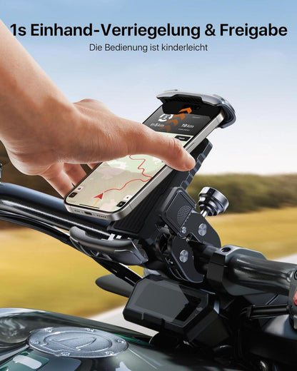 Andobil Motorrad Handyhalterung Diebstahlschutz Vibration Schwarz