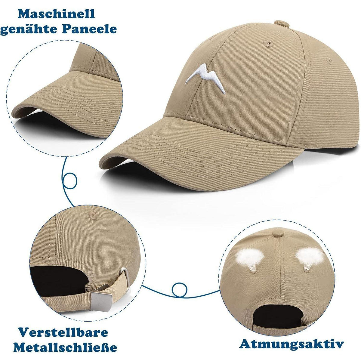 Baumwoll Baseball Cap Herren Damen Atmungsaktiv Verstellbar