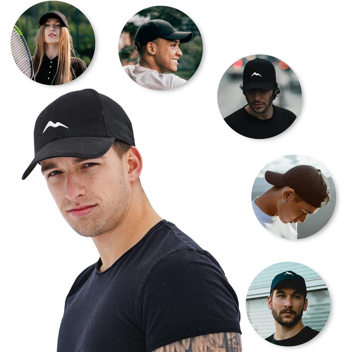 Baumwoll Baseball Cap Damen Herren Atmungsaktiv Dunkelblau
