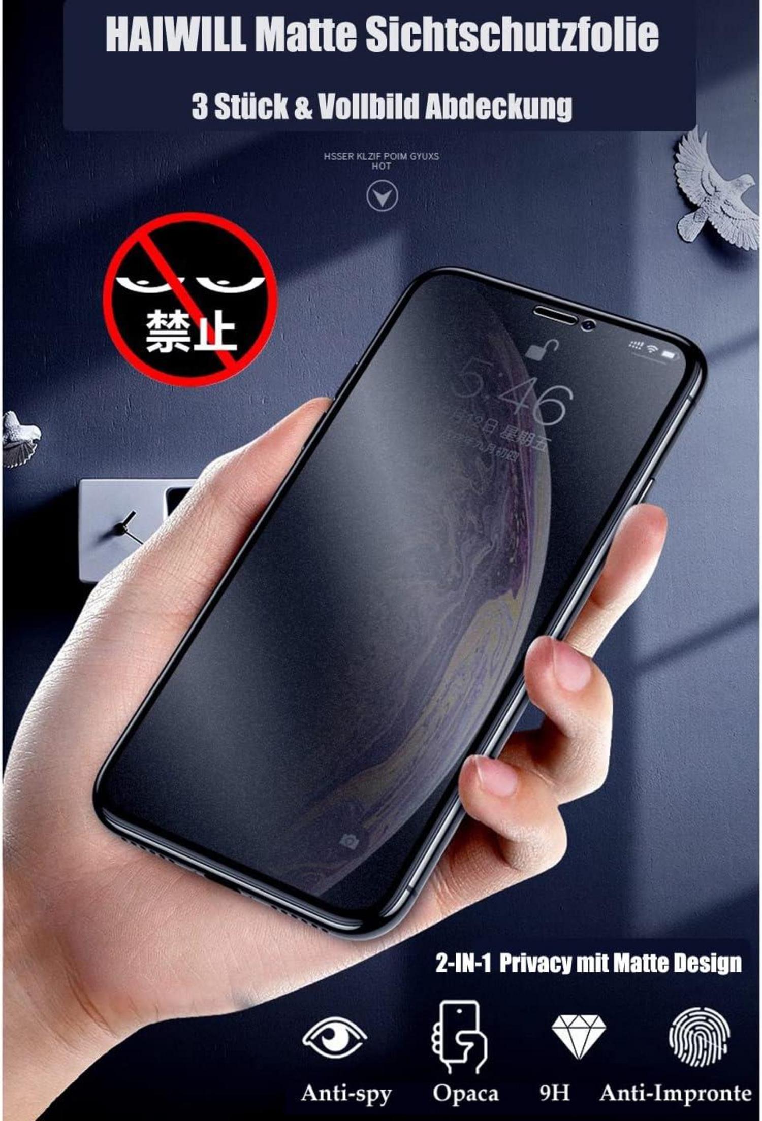 Displayschutzfolie iPhone 12 Mini Sichtschutz Anti-Spy 9H gehärtetes Glas