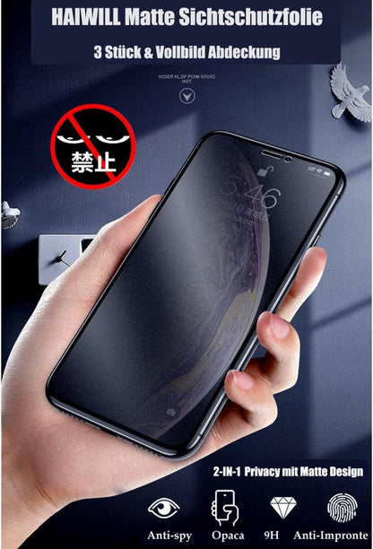 Displayschutzfolie iPhone 12 Mini Sichtschutz Anti-Spy 9H gehärtetes Glas