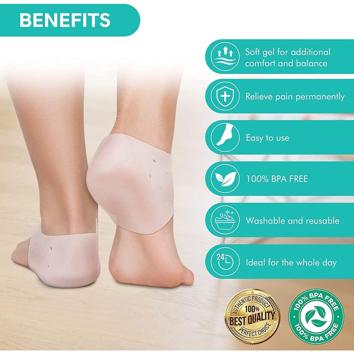 Dyroe Fersenpolster Gel Fersenschoner für Fersensporn & Plantarfasziitis
