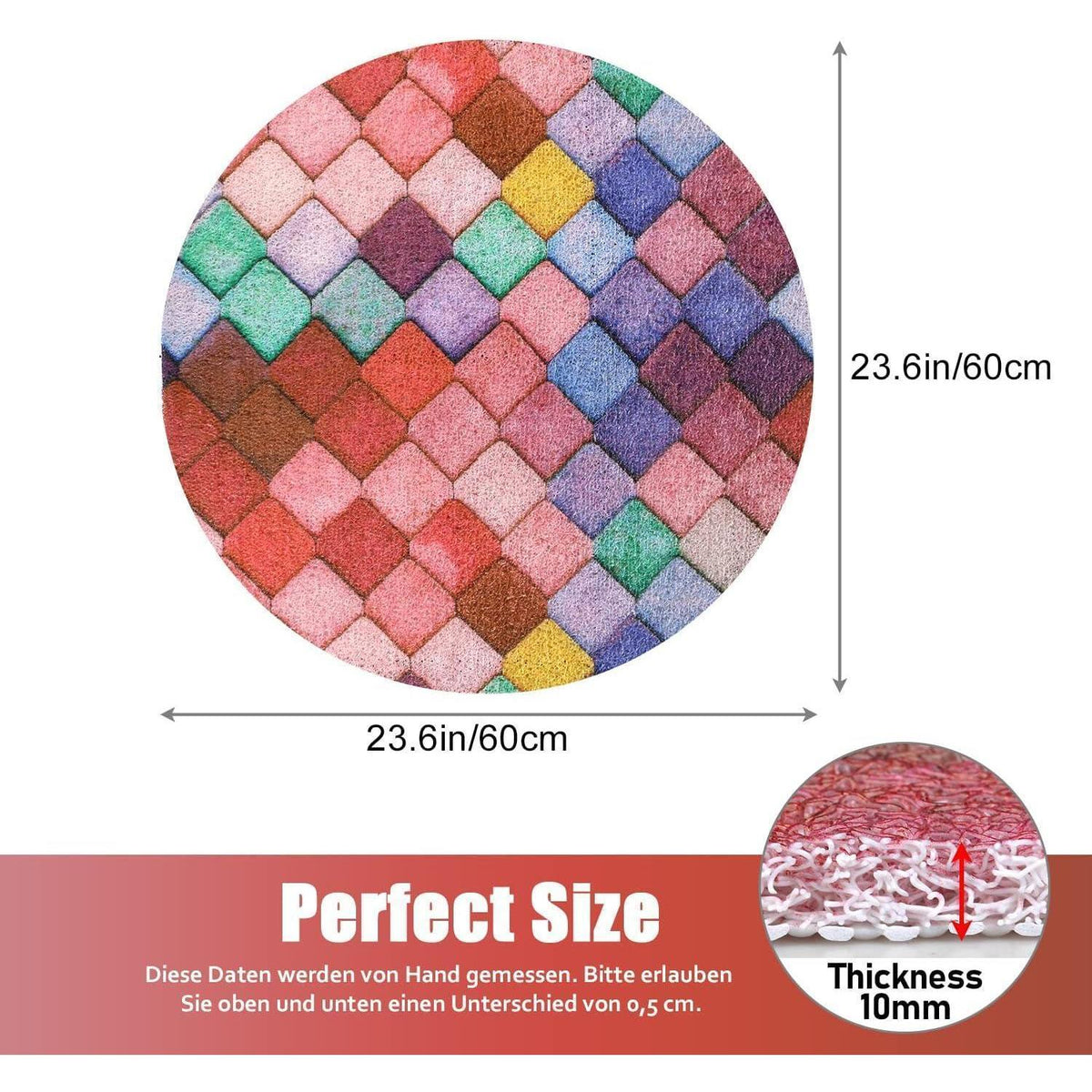 Rutschfeste Duschmatte 60x60cm – Schnelltrocknend & Hygienisch