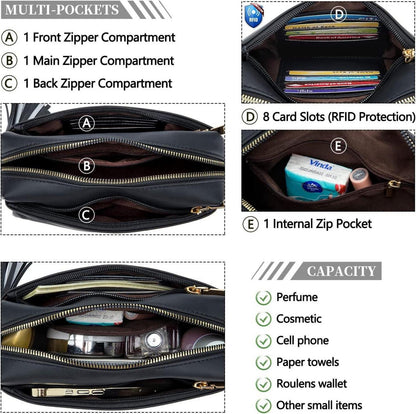 Damen Handy Umhängetasche veganem Leder Crossbody Schultertasche