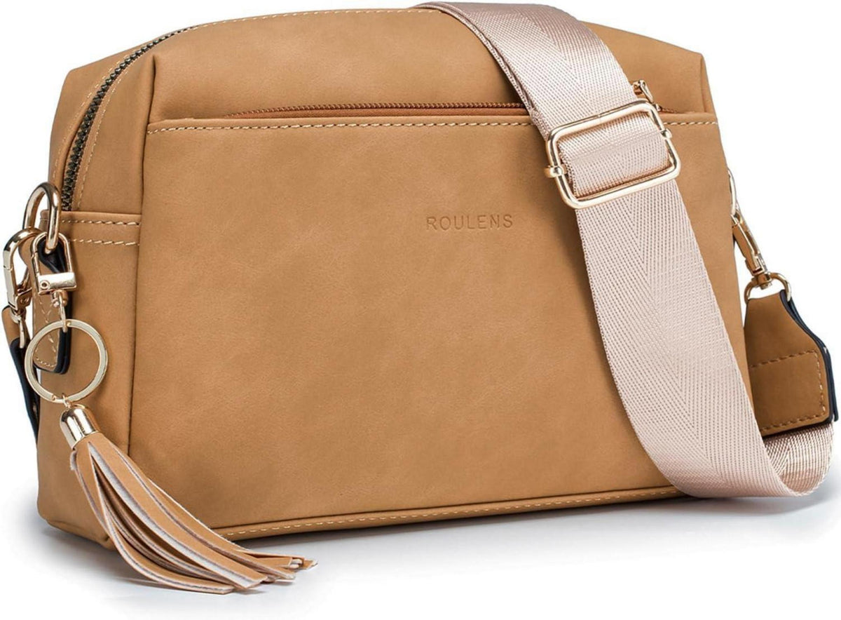 Damen Umhängetasche Veganem Leder Abendtasche mit