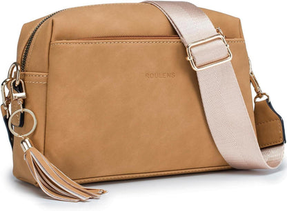 Damen Umhängetasche Veganem Leder Abendtasche mit