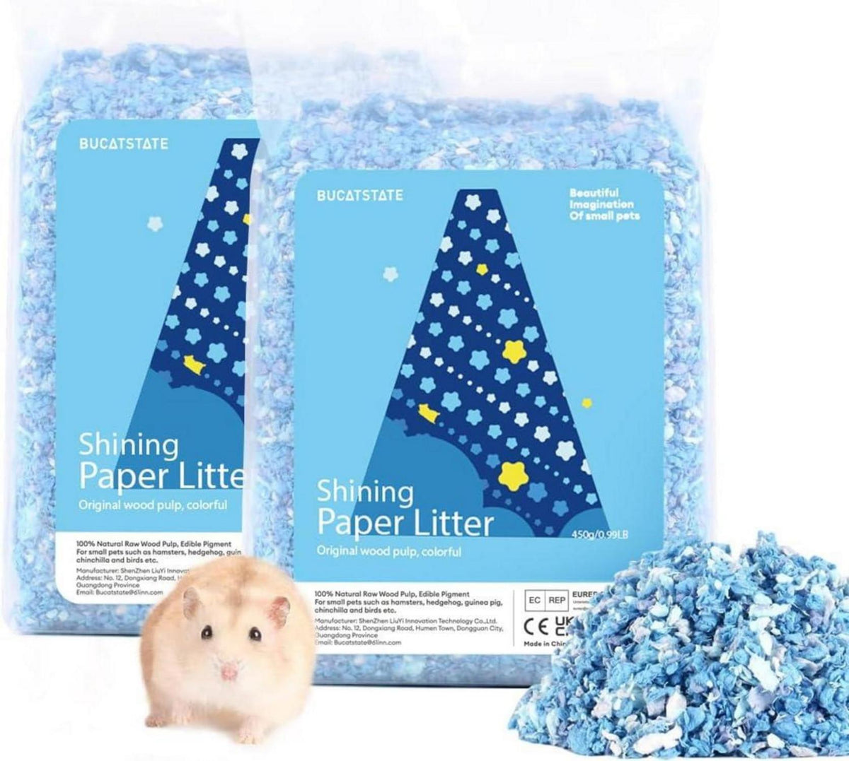 Hamsterstreu Bunt 900g Staubfrei Meerschweinchen Nager Chinchilla