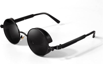 Polarisierte Runde Steampunk Sonnenbrille UV400 für Herren Damen