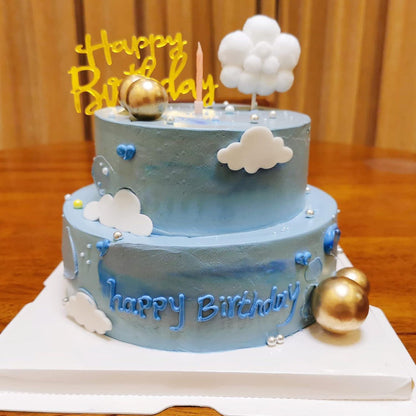 8 Stück Happy Birthday Acryl Cake Topper Set Gold Roségold Silber Schwarz