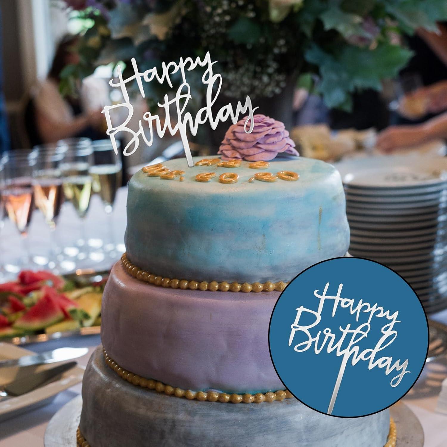 8 Stück Happy Birthday Tortendeko Cake Topper Geburtstag Rose Gold