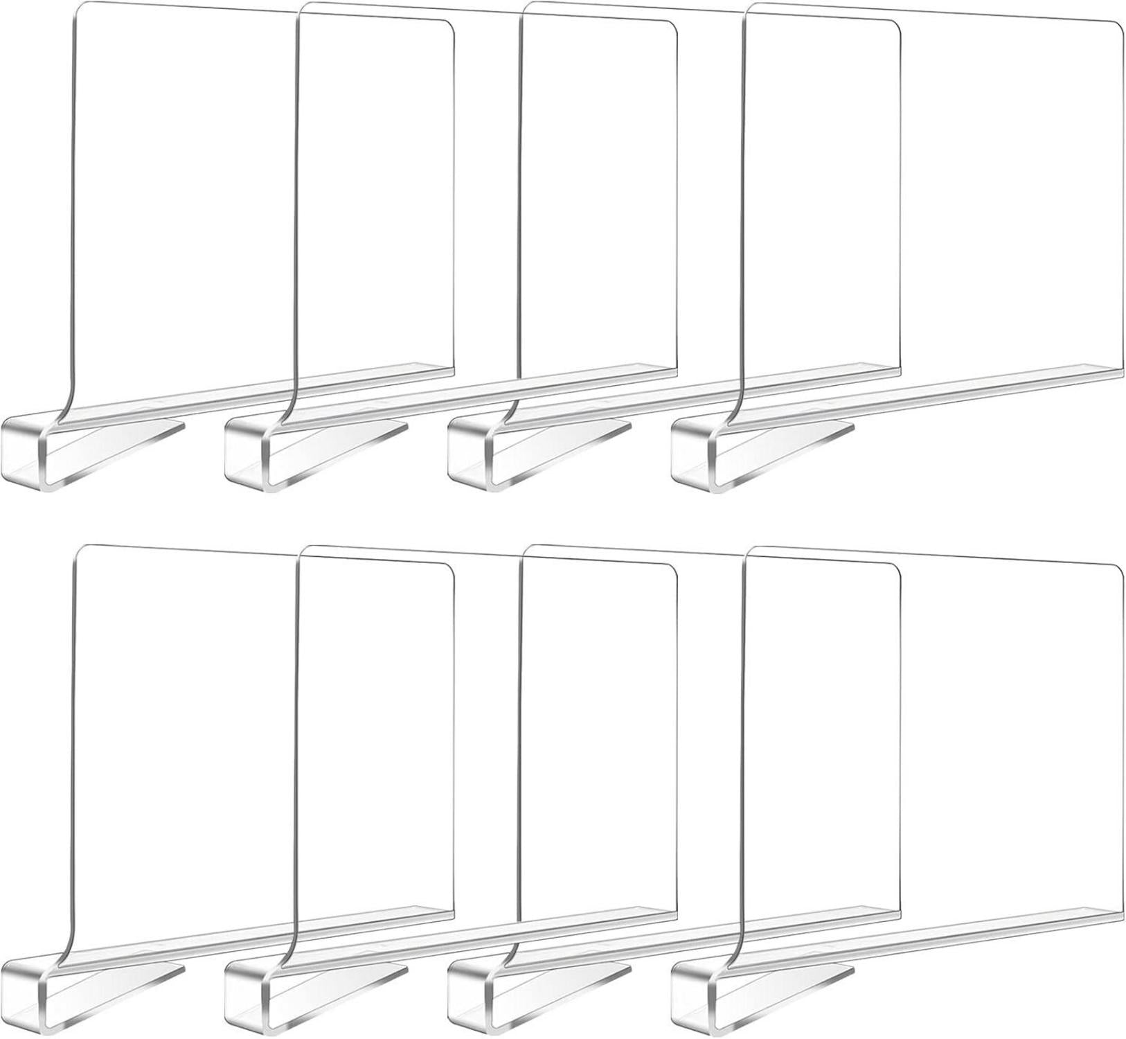 Transparente Acryl-Regalteiler 8er Set verstellbarer
