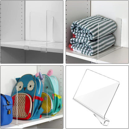 Transparente Acryl Regalteiler 8er Set verstellbar Organizer Holzschrank