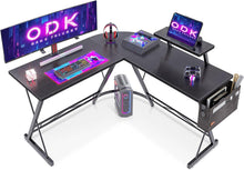 ODK Gaming Eckschreibtisch mit Monitorständer Schwarz 127x127 cm