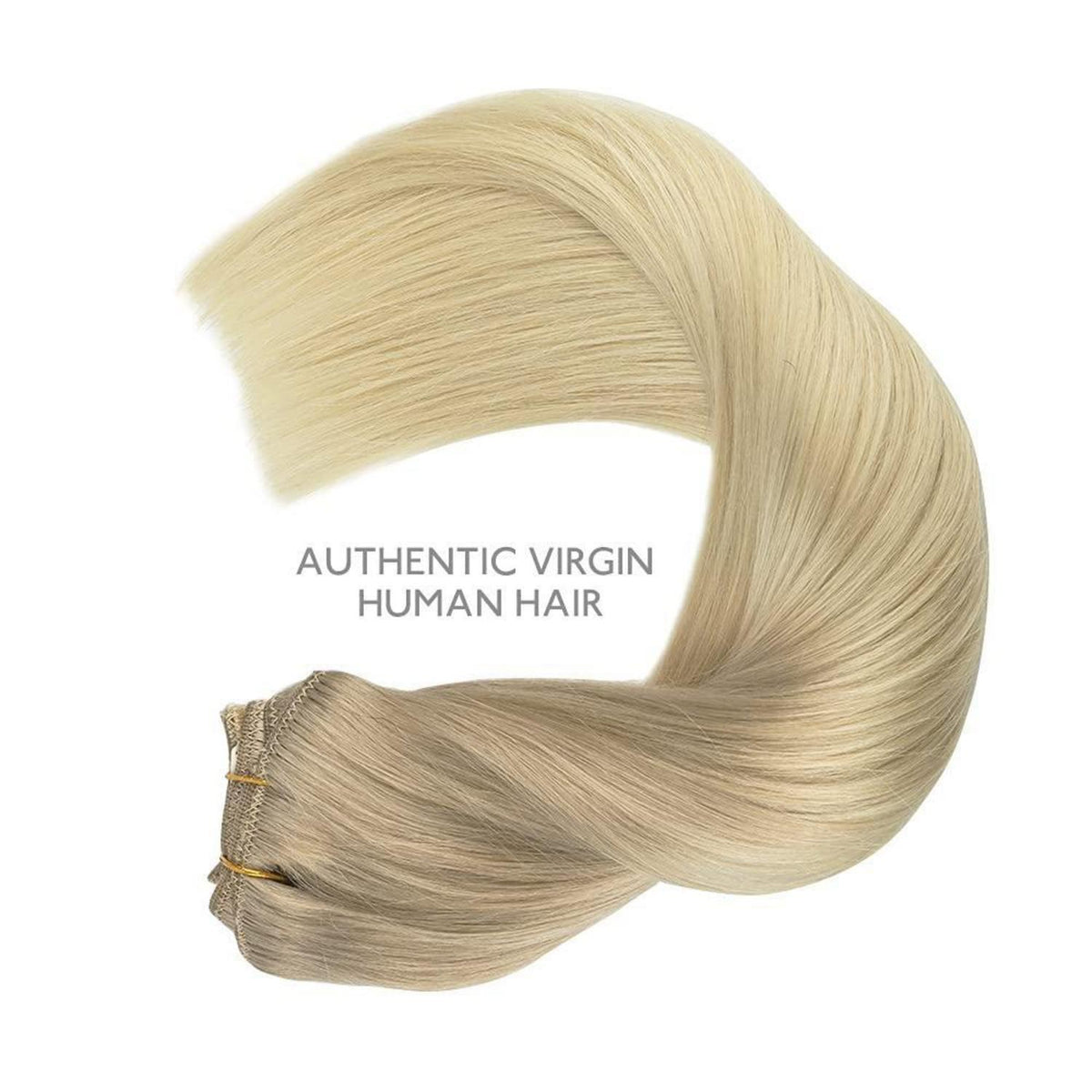 Echthaar Clip-Ins Aschblond bis Platinblond 60cm